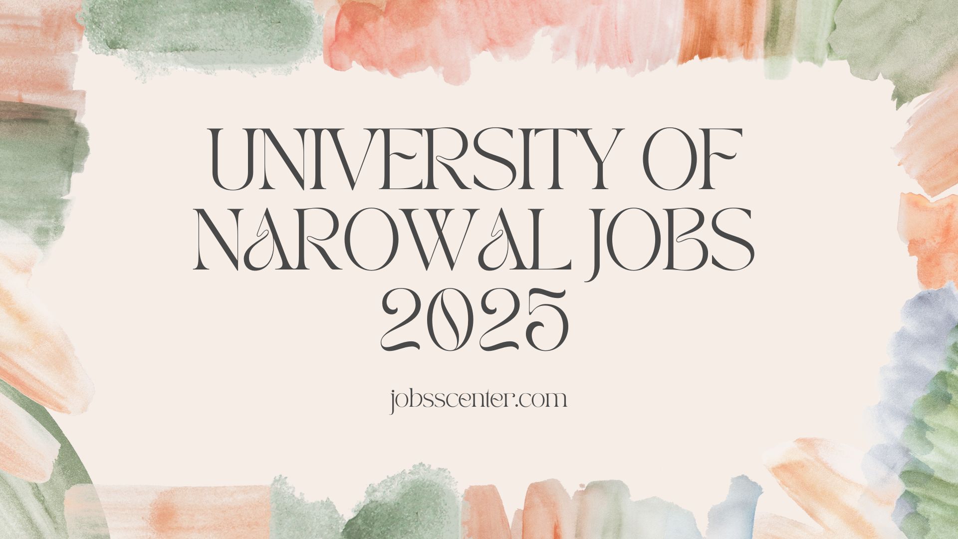 University of Narowal jobs