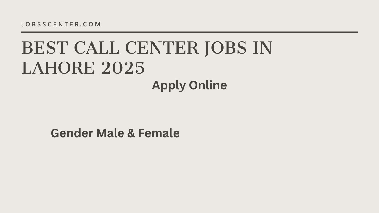 best call center jobs in Lahore